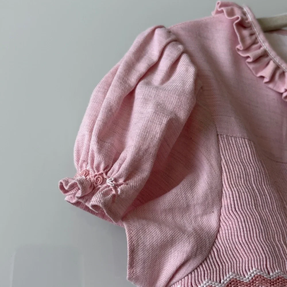 Charlotte sy Dimby Light Pink Smocked Dress Sz 8 - Picture 4 of 13